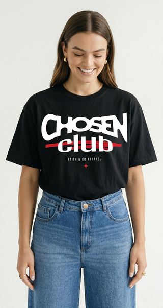 Chosen Club Christian T-Shirt in Black - Faith & Co.
