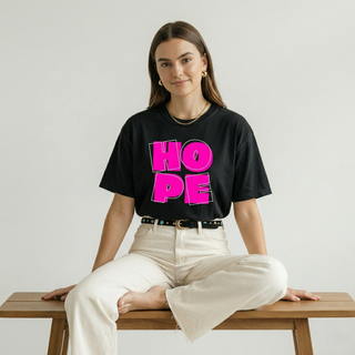 HOPE Christian T-Shirt in black - women's faith graphic tee by Faith & Co.